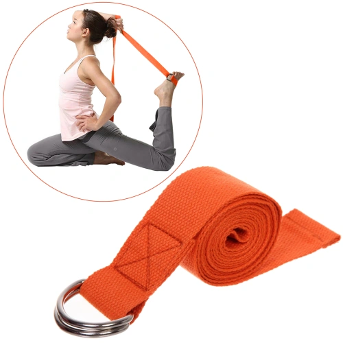 Ремень для йоги 180х4см, оранжевый